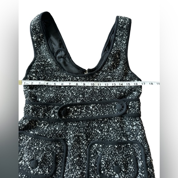 NANETTE LEPORE GRAY SCOOP NECK TWEED MINI DRESS - Picture 2 of 7